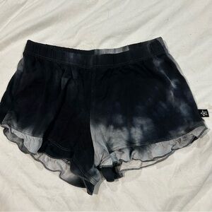 PIXIE LANE GIRLS SIZE 7 Simply Soft Ruffle Black and Gray Tie-Dye Shorts